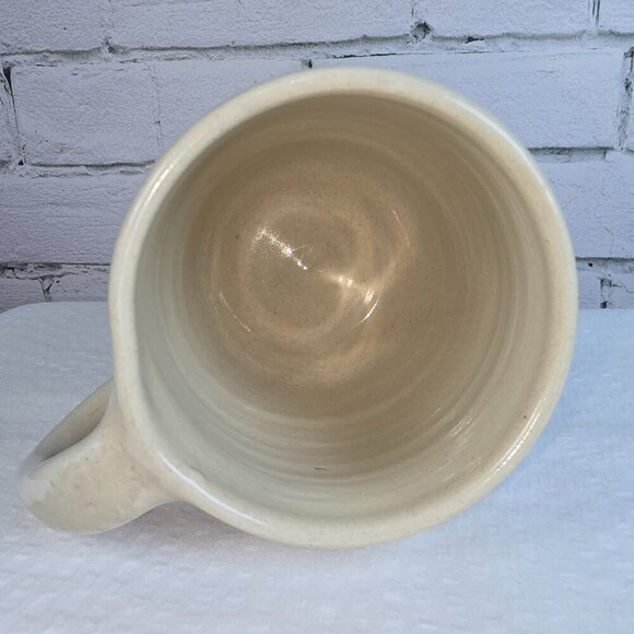 MARSHALL POTTERY "DON" MUG NATURAL STONE COLOR WITH BLUE GLAZE ACCENT - Picture 2 of 3